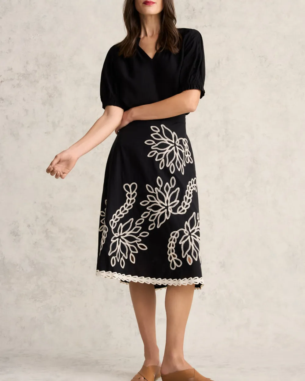 Embroidered Cotton Skirt