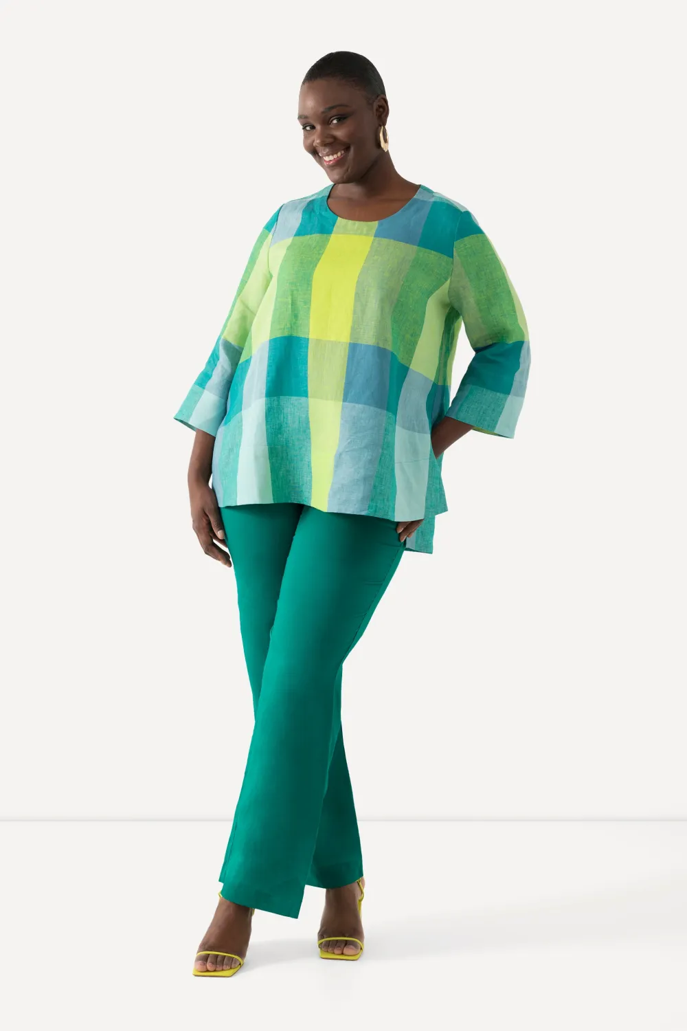 Leinenmix-Hose gerades Beir Komfortbund