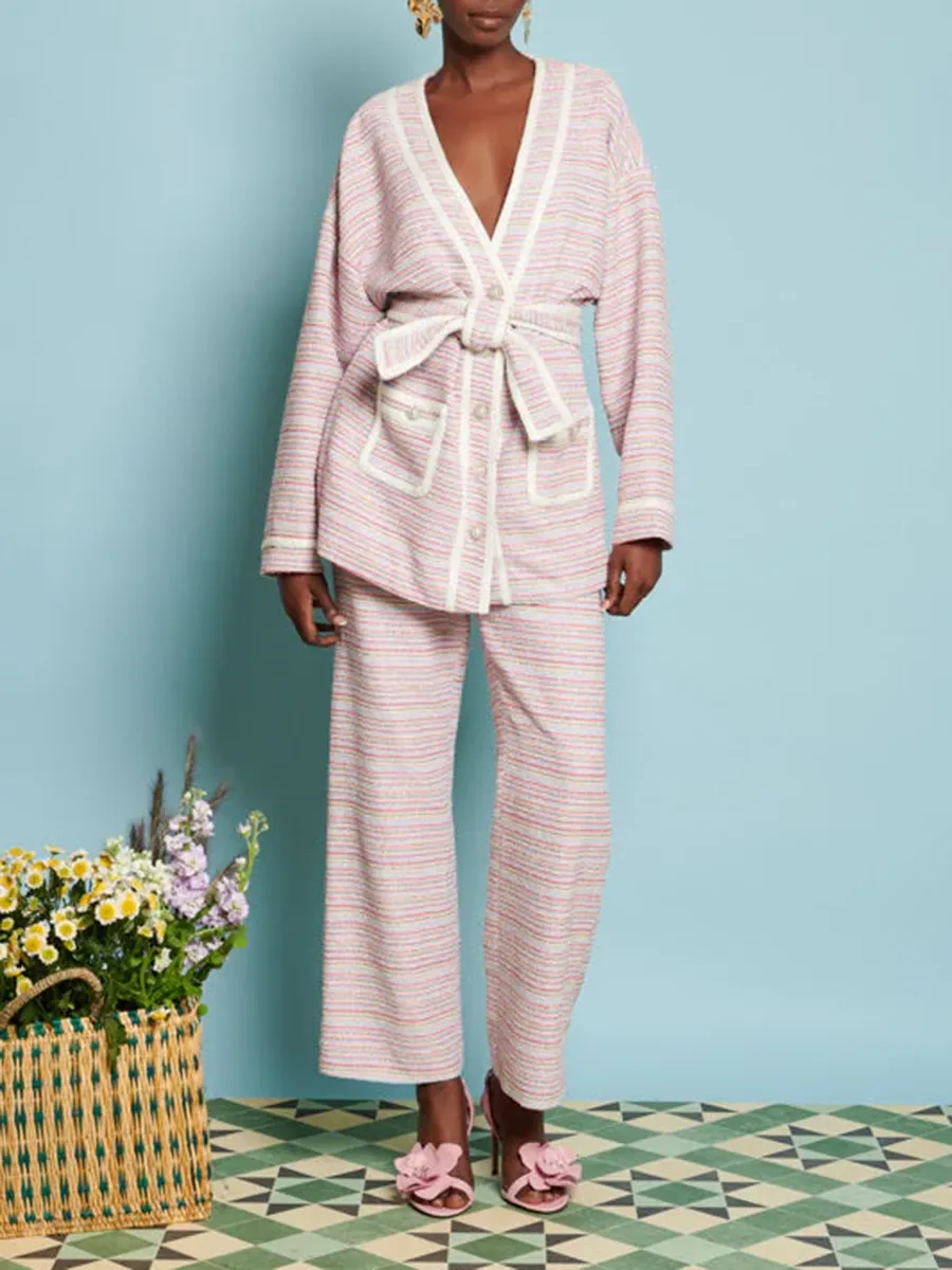 Casual Honeydew Tweed Cardigan