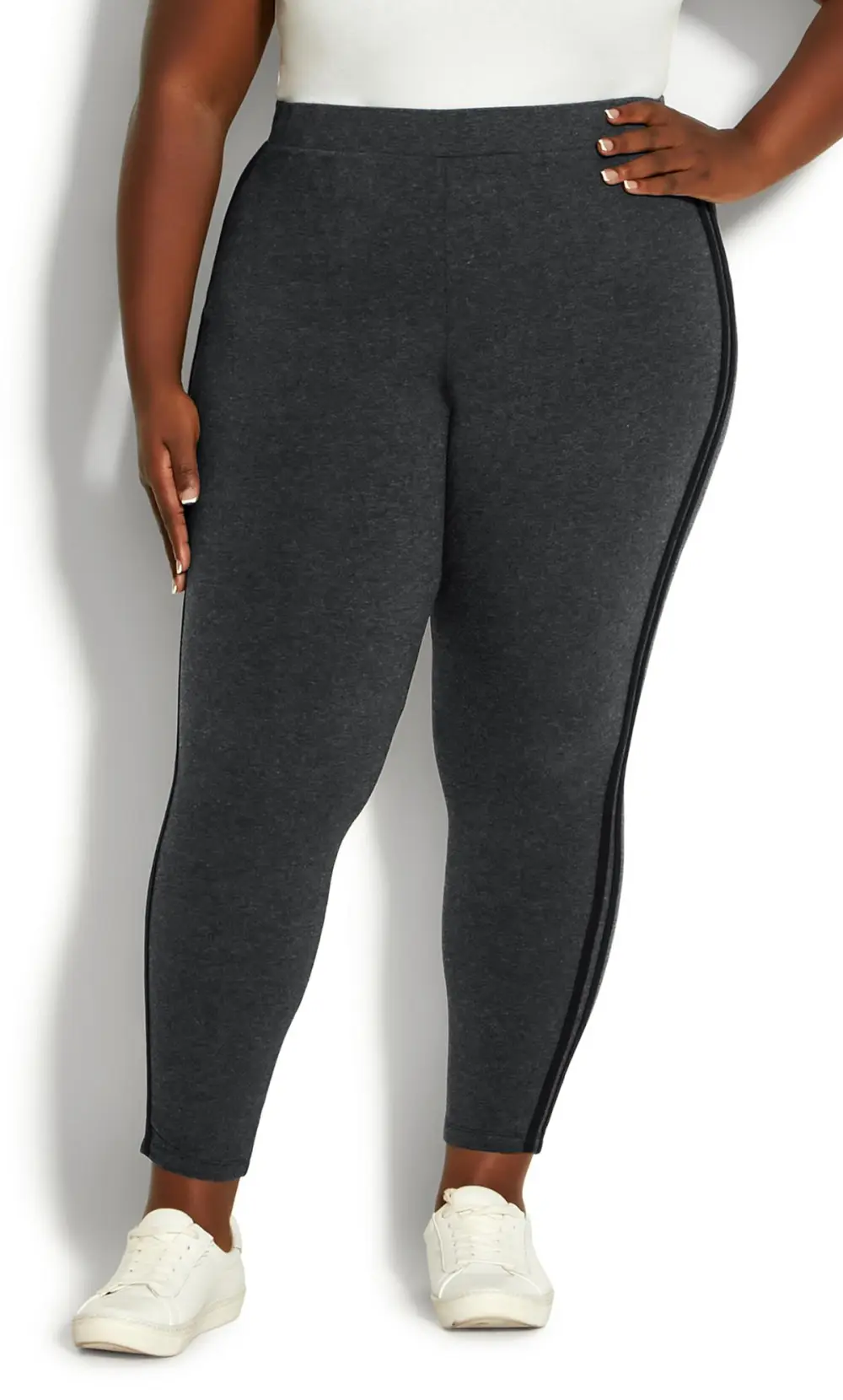 Evans Grey Stripe Legging