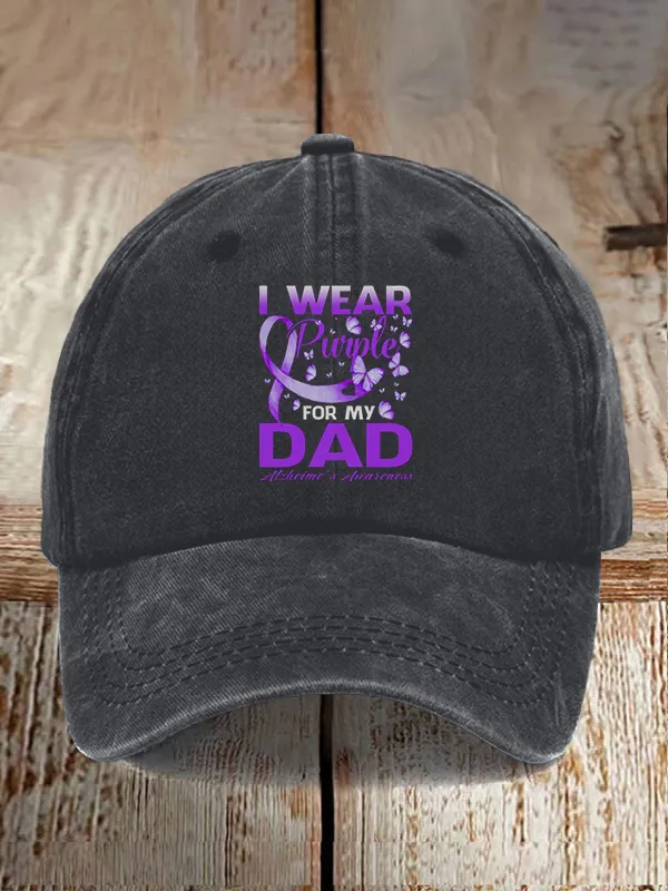 I Wear Purple For My DAD Alzheimer'S Awareness Baseball Caps
