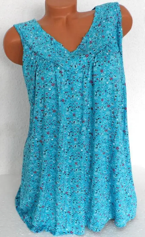 Plus Size Women Fashion Blouse Casual Loose Floral Printed Tops