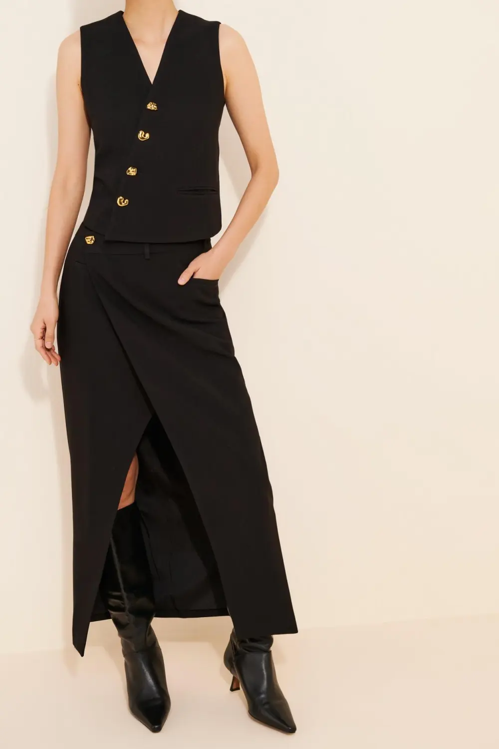 Brie Asymmetrical Maxi Skirt