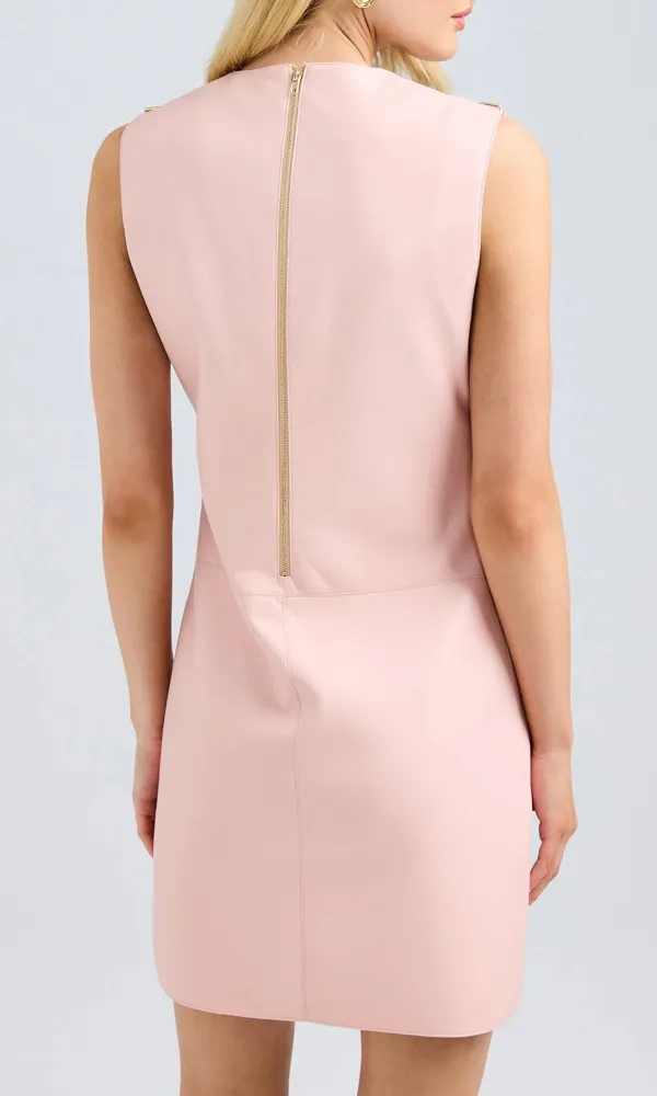 Leather Round Neck Dress