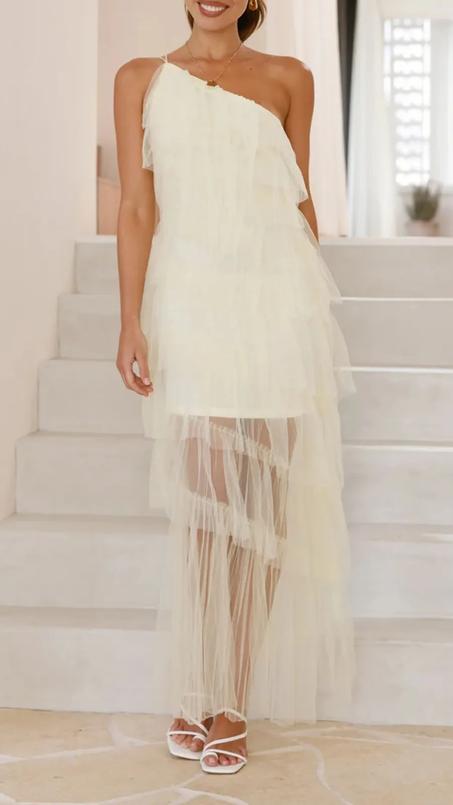 Partially Lined Maxi Dress