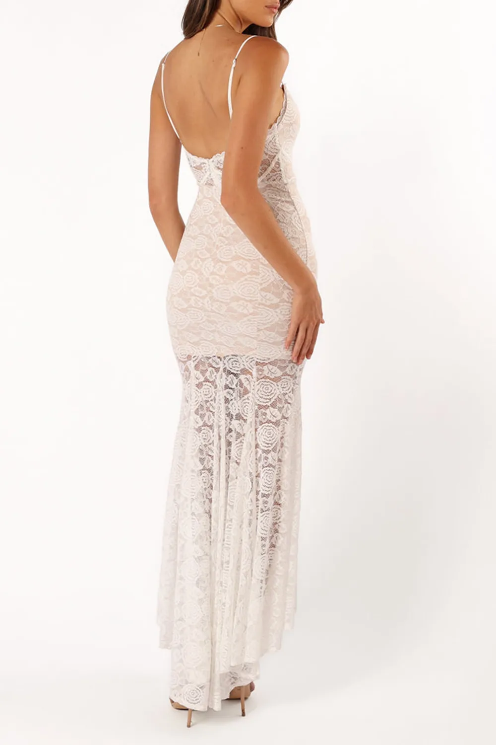 WHITE GAUZE LACE DRESS