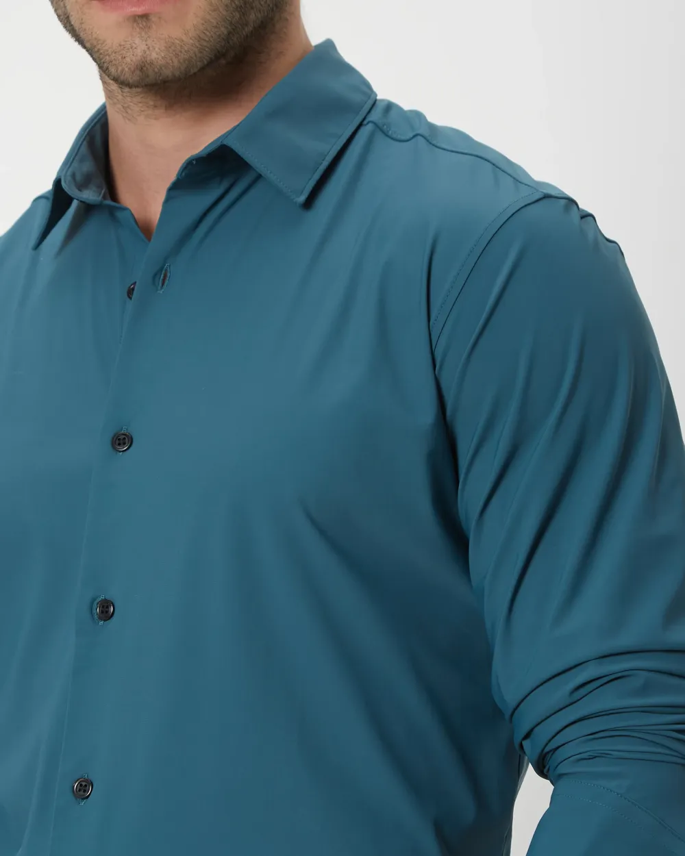 Simple And Comfortable Slim-Fit Breathable Green Shirt