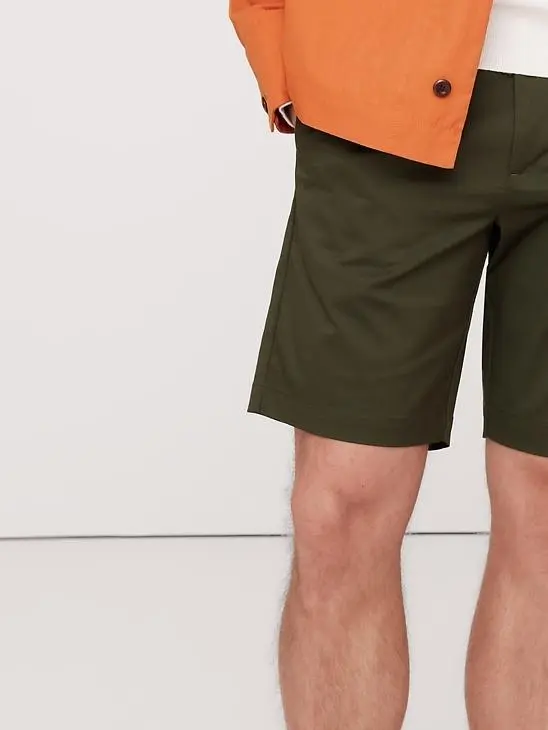 Men's  Olive Green Polyester Blend Shorts