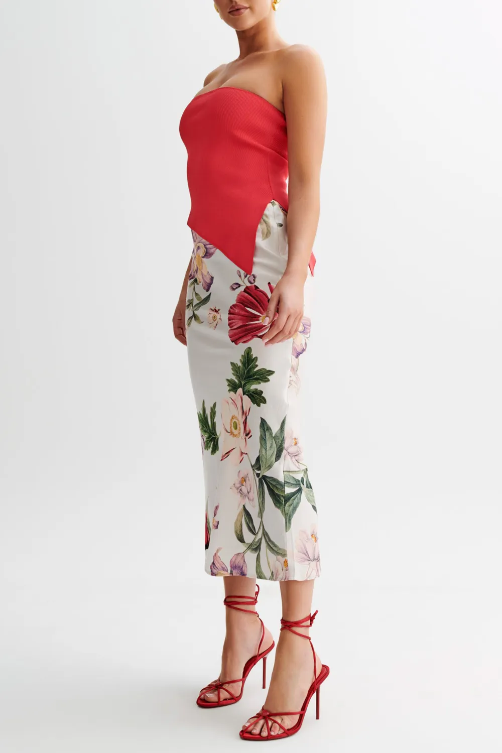 Asymmetrical Strapless Knit Top