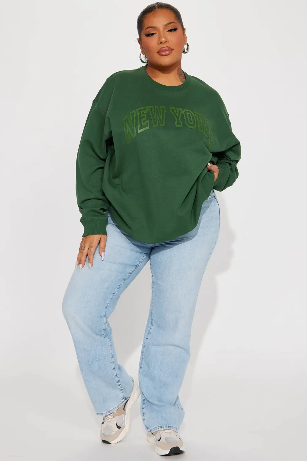 New York High Density Screen Sweatshirt - Hunter