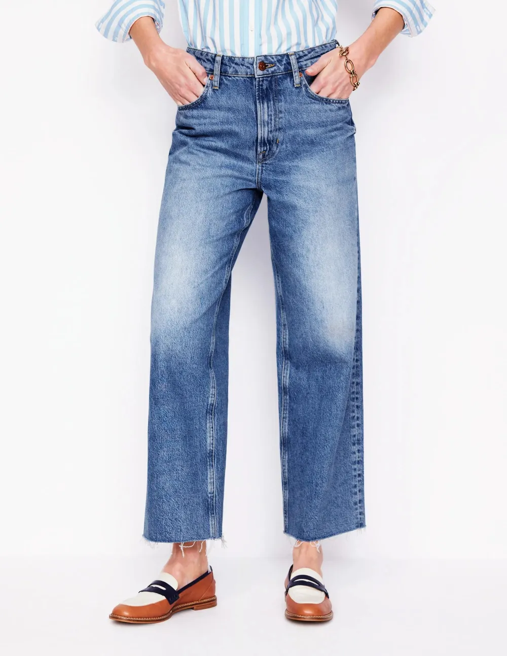 High Rise Straight Crop Jeans