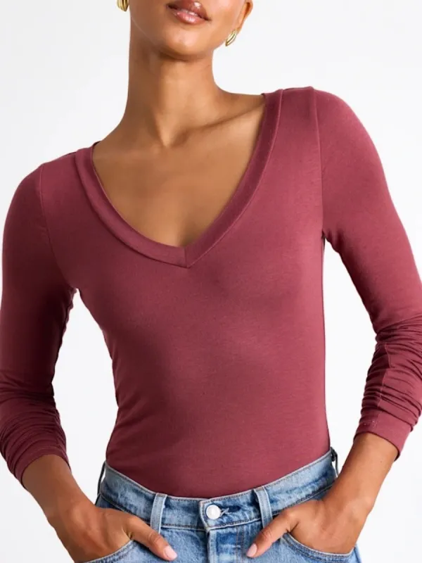 V-Neck Casual Bodysuit