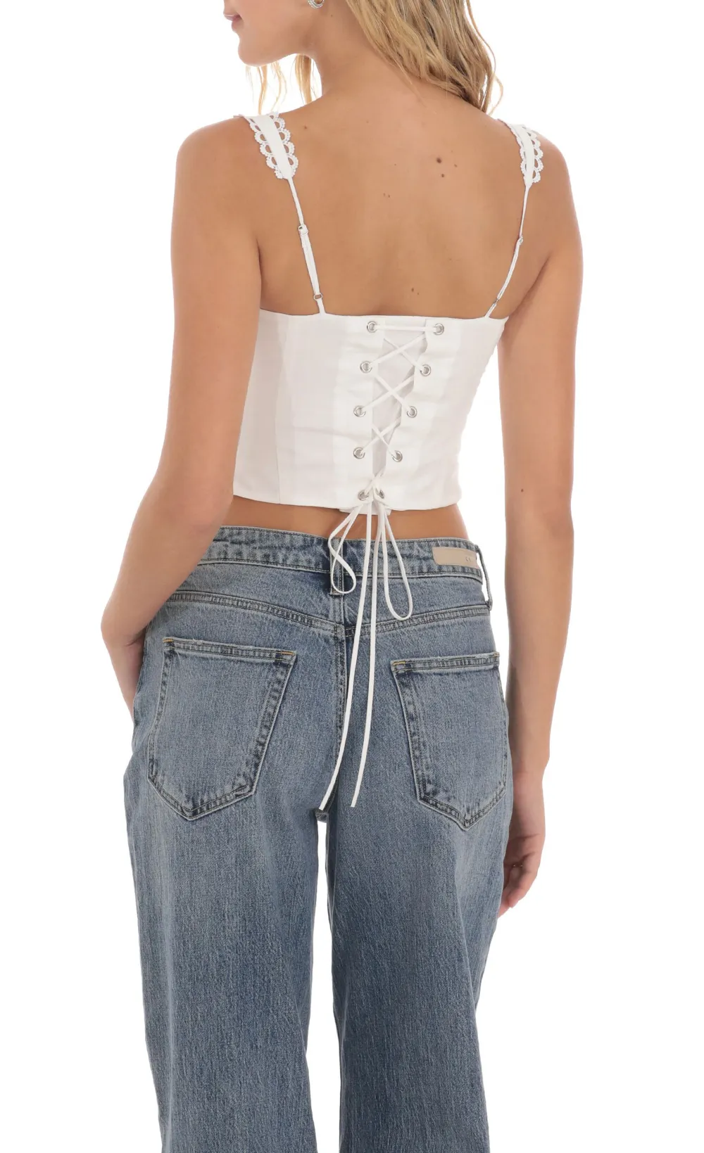 Embroidery Detail Top in White