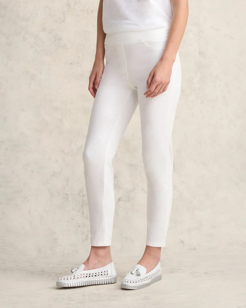 Striped Ankle Length Stretch Pants