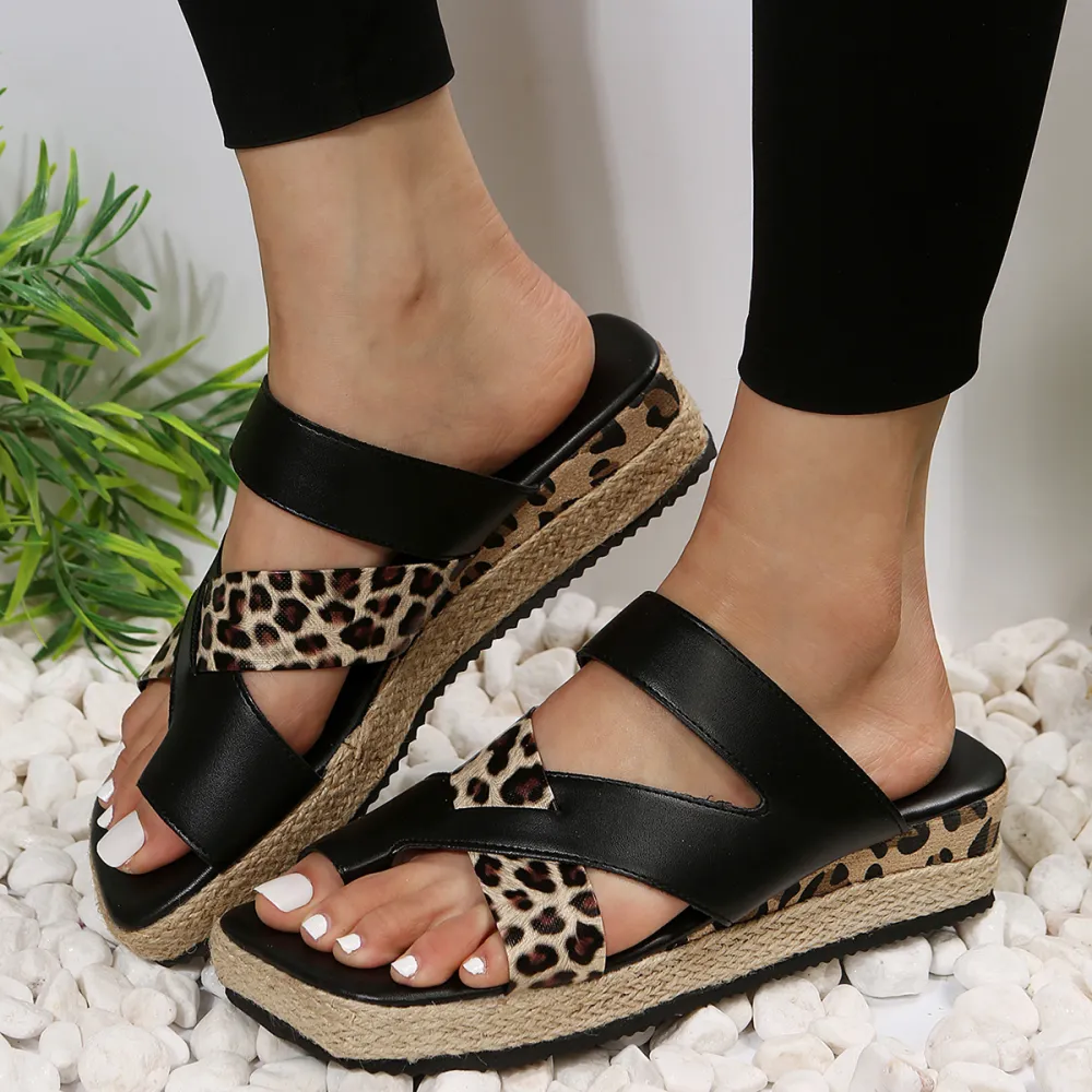 Leopard Printed Comfortable Fashion Sandals Slippers