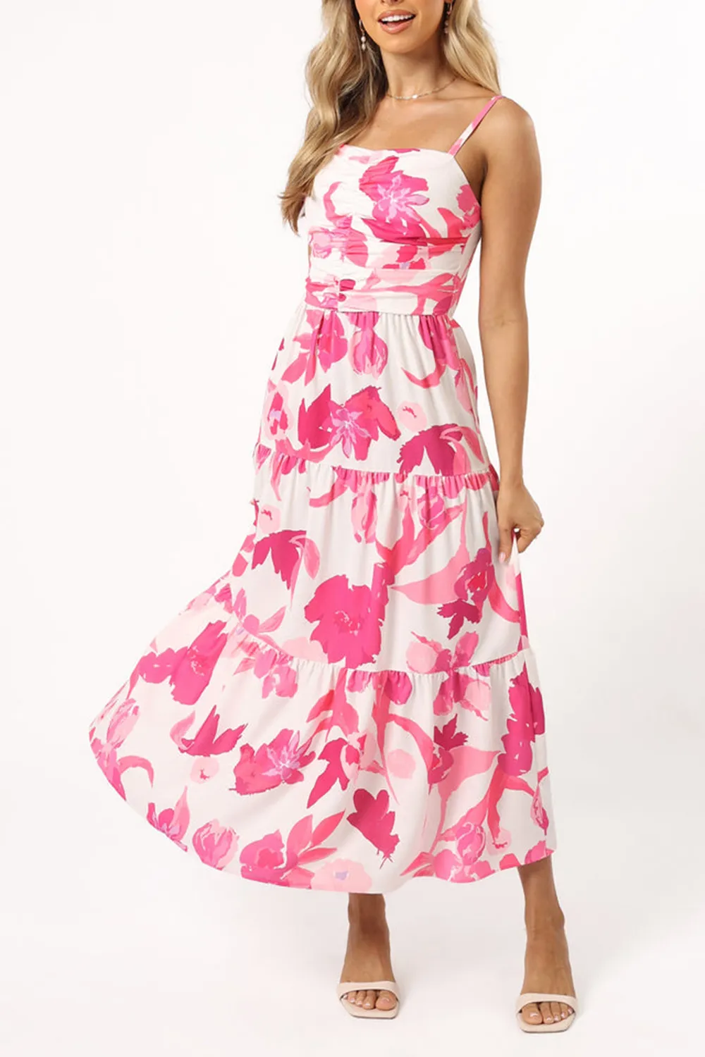 PINK FLORAL DAILY MAXI DRESS -