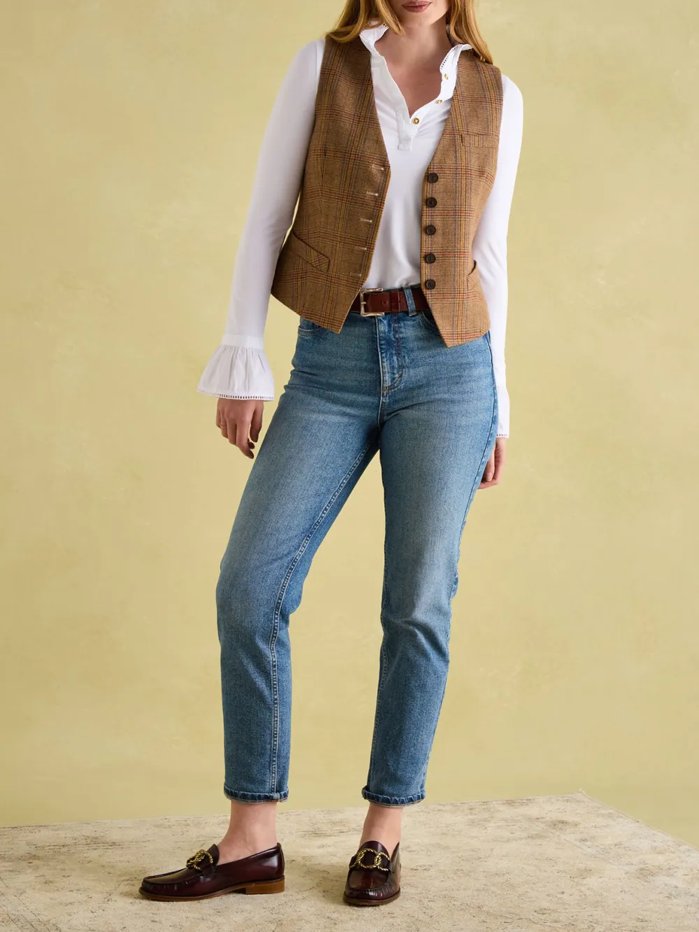 Black Long Sleeve Frilled Neck Top