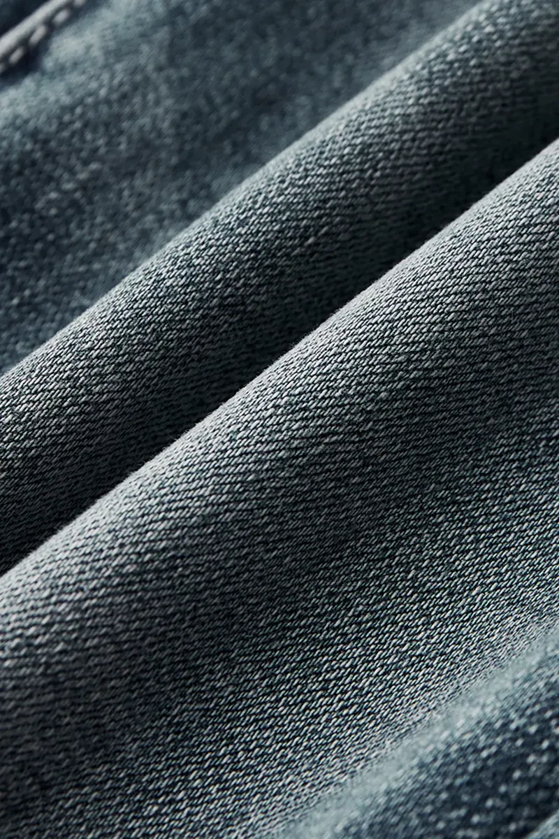 Vintage Button Side Design Mid Waist Flare Jeans