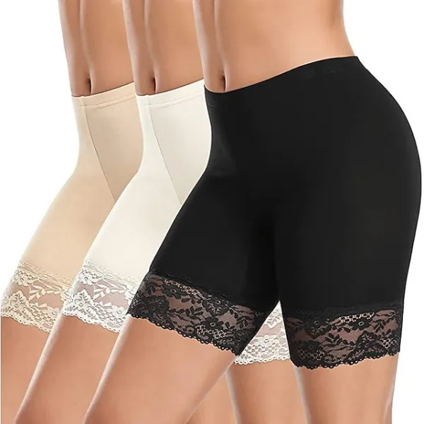 Women's Underwear Shorts Leggings Modal Nude Black White Casual Casual Daily Lace Stretchy Short Breathability Solid Colored S M L XL 2XL