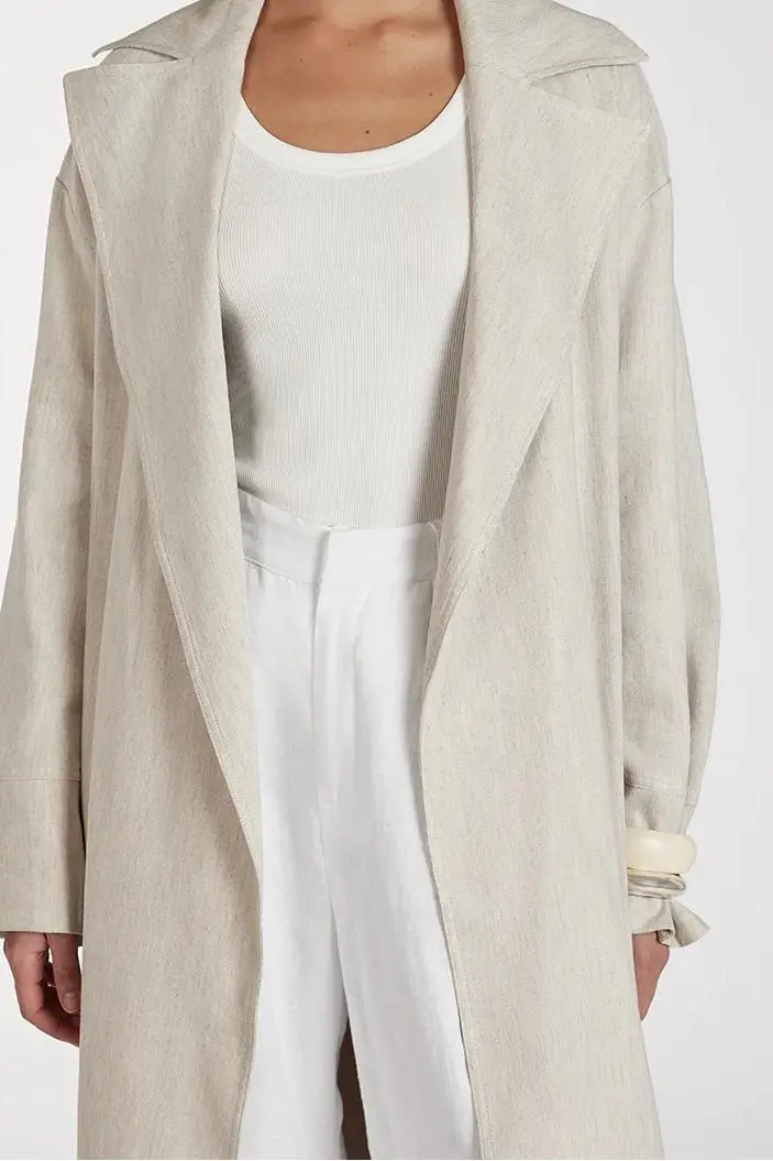 NATURAL LINEN BLEND COAT
