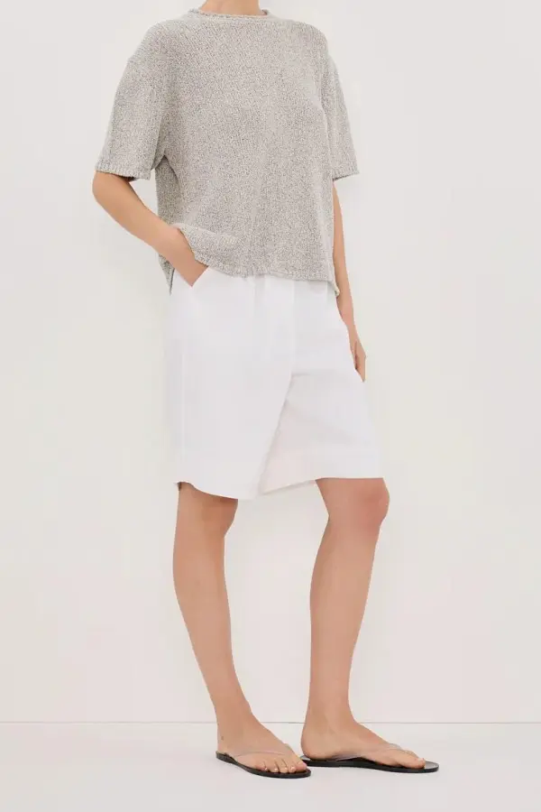 SILVER MARLE BOXY KNIT TEE