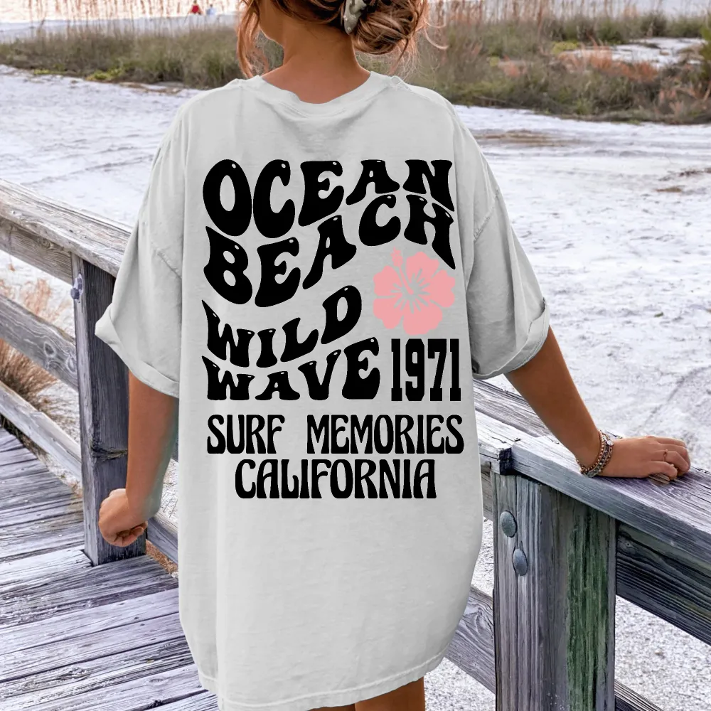 Ocean Beach Surf Memory Print Tee