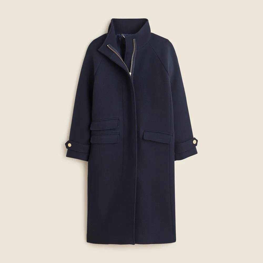 Stadium-Cloth Wool Blend Long Coats