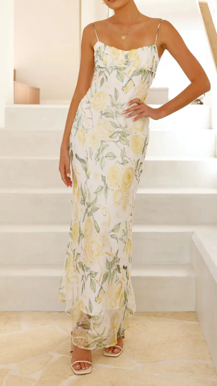 Floral Strap Midi Dress