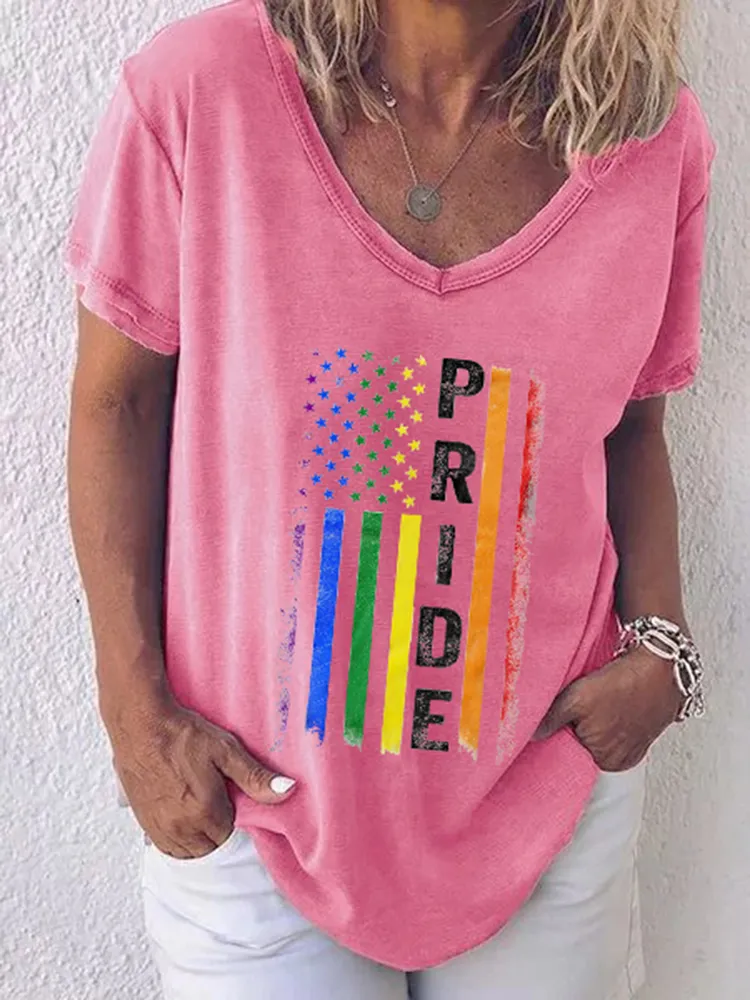 Women'S  Pride V-Neck Short-Sleeved T-Shirt