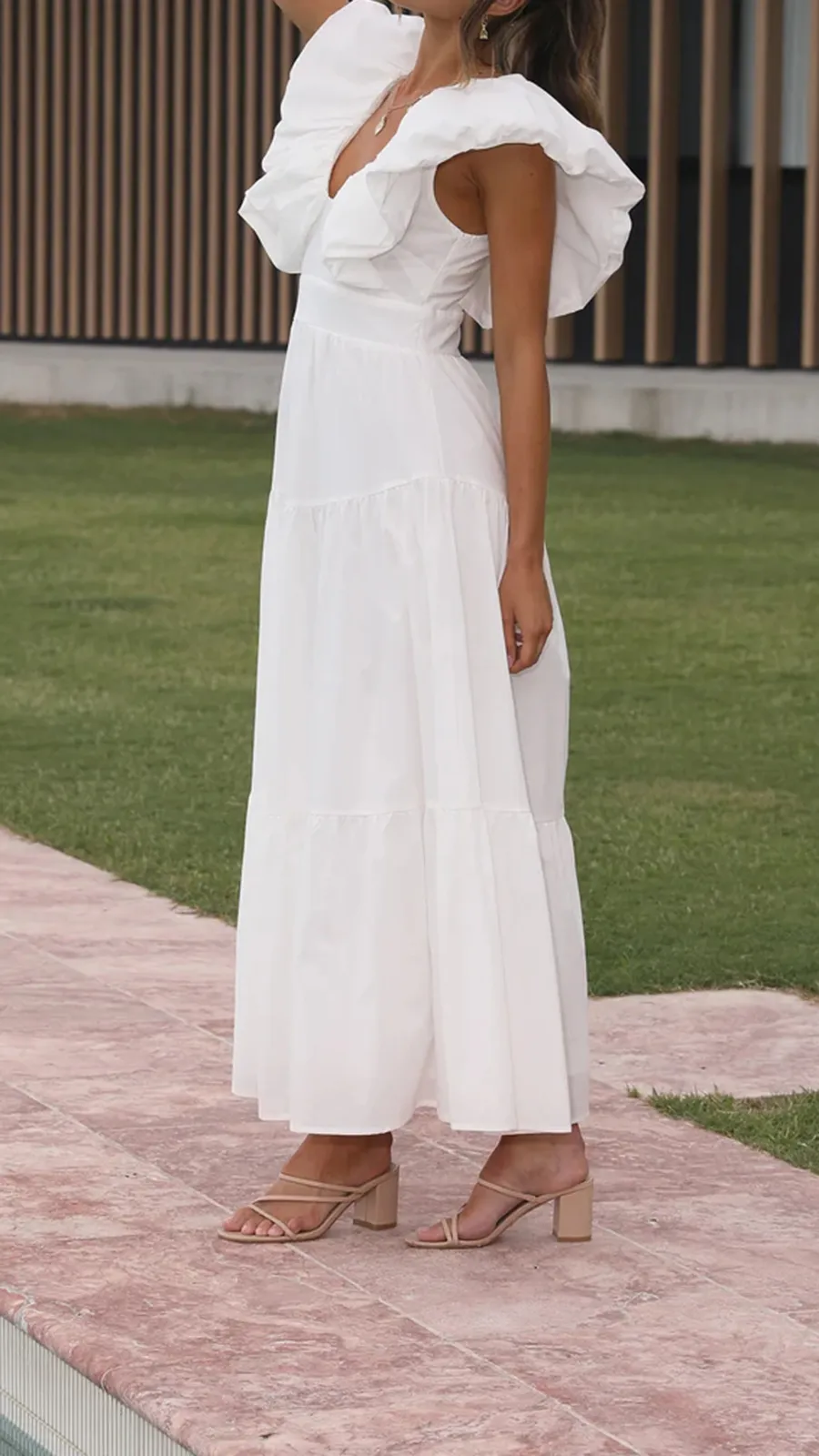 Fluffy Ruffle Tiered Maxi Dress