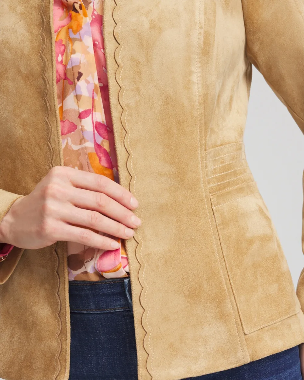 Faux Suede Lace Jacket