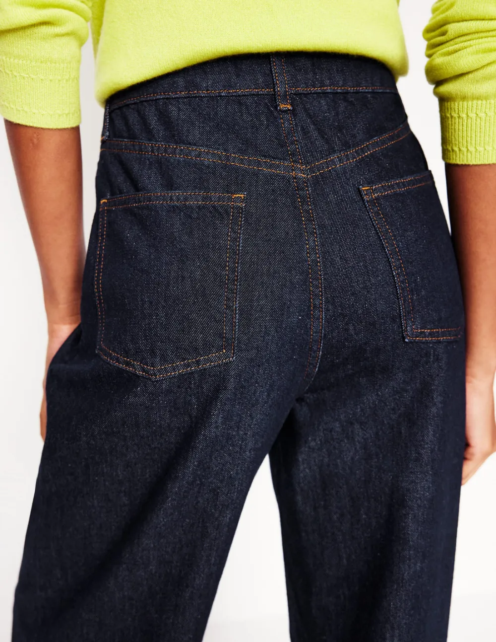 Mid Rise Fluid Denim Pants