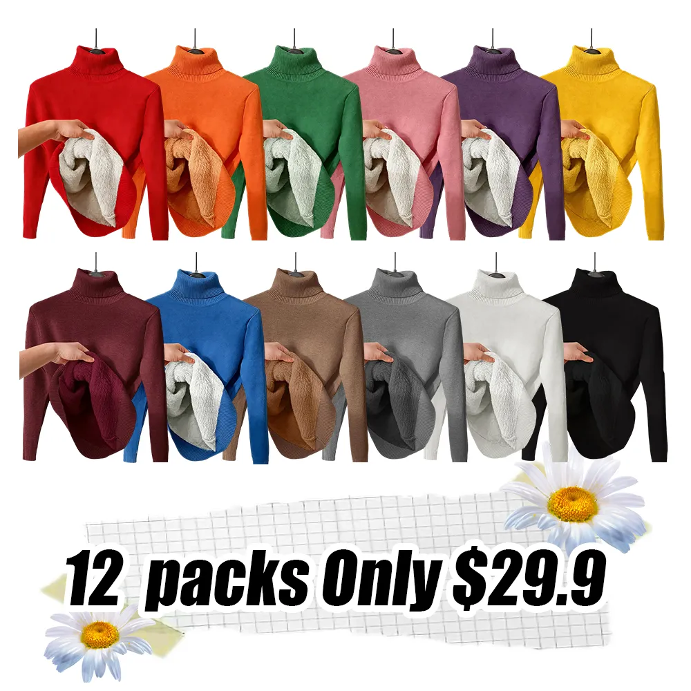 ⏰ Last Chance! 12-Pack Fleece Turtlenecks
