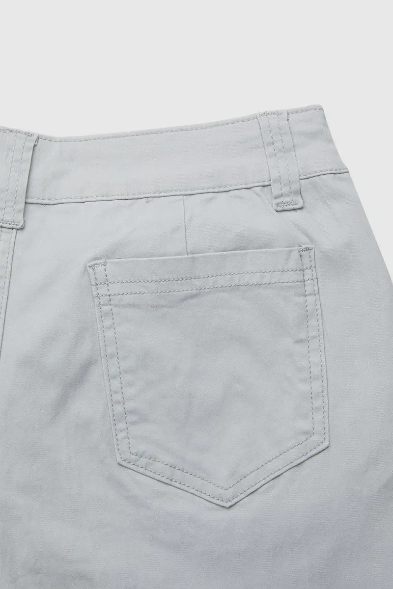 Zip Fly Mid Waist Straight Leg Pants