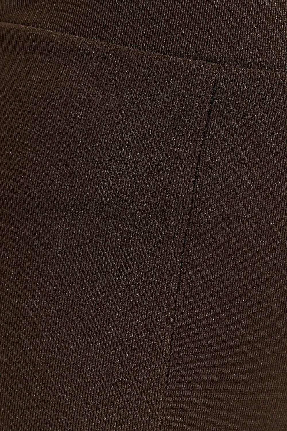 YOURS Curve Chocolate Brown Ribbed Split Hem Stretch Leggings