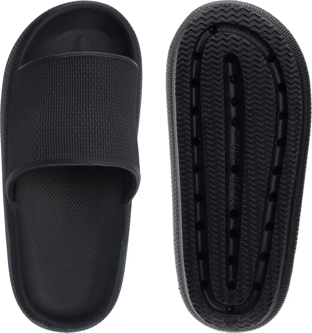 WHITIN Pillow Slippers for Women Non Slip | Cushioned Thick Sole Slides | Quick Drying Bathroom Sandals