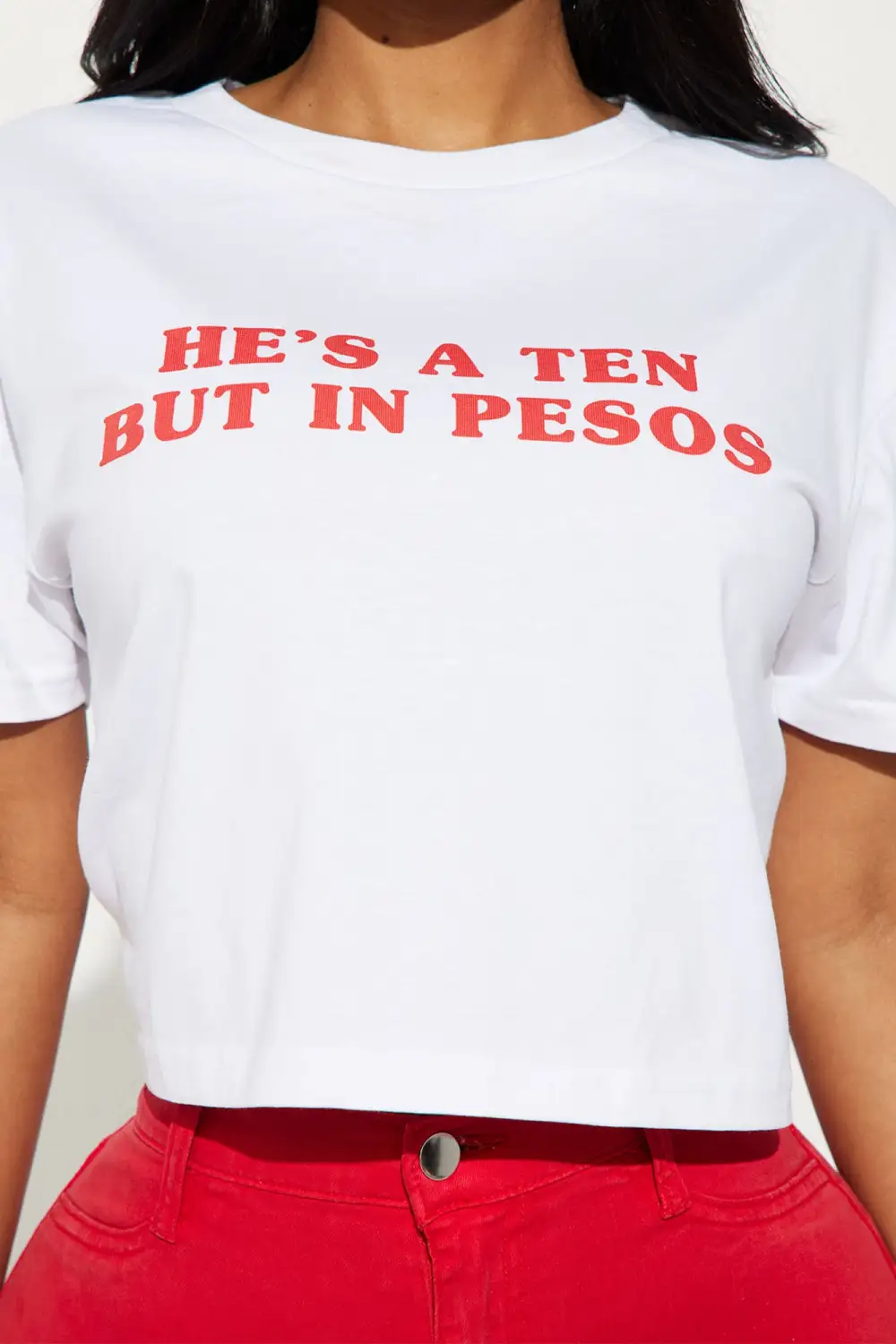 He's A Ten But In Pesos Tee - White