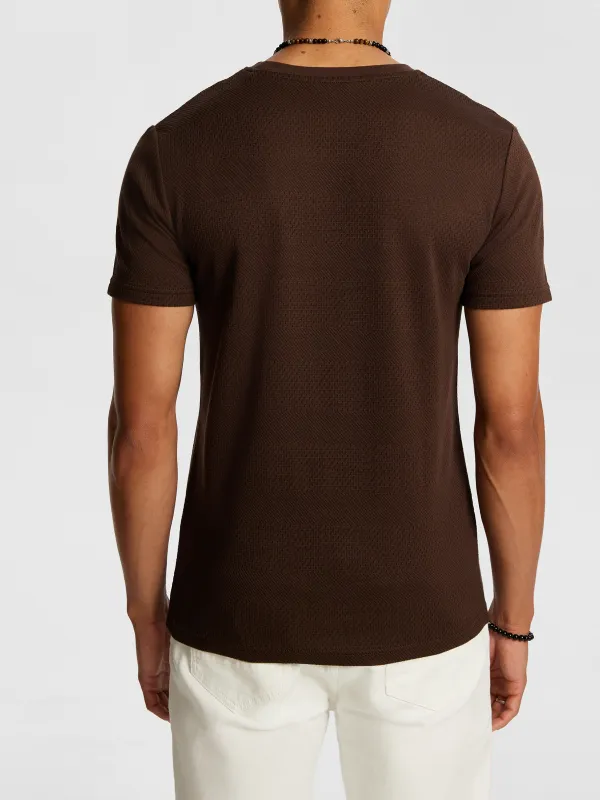 Solid Color Knit Short Sleeve T-Shirt