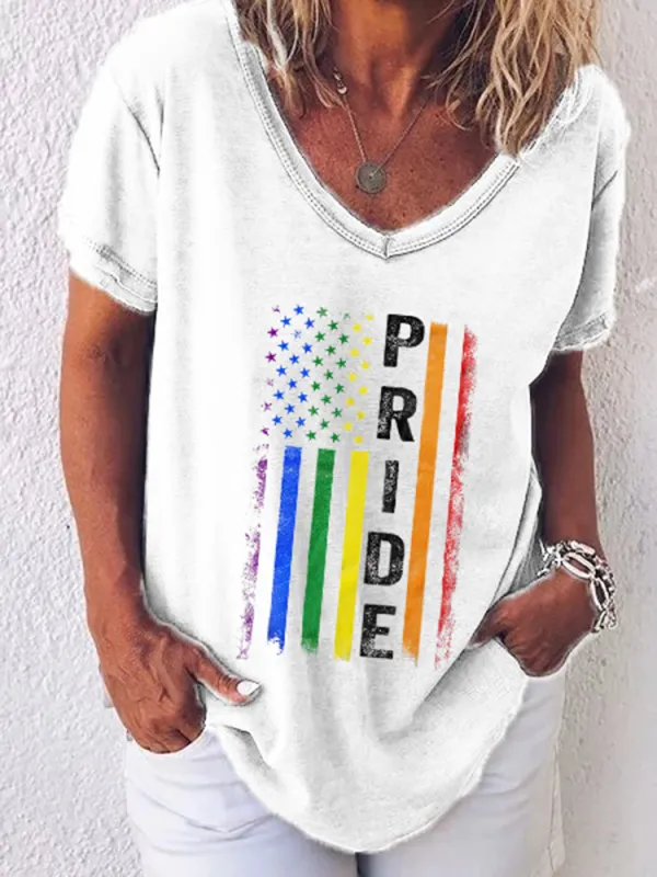 Women'S  Pride V-Neck Short-Sleeved T-Shirt