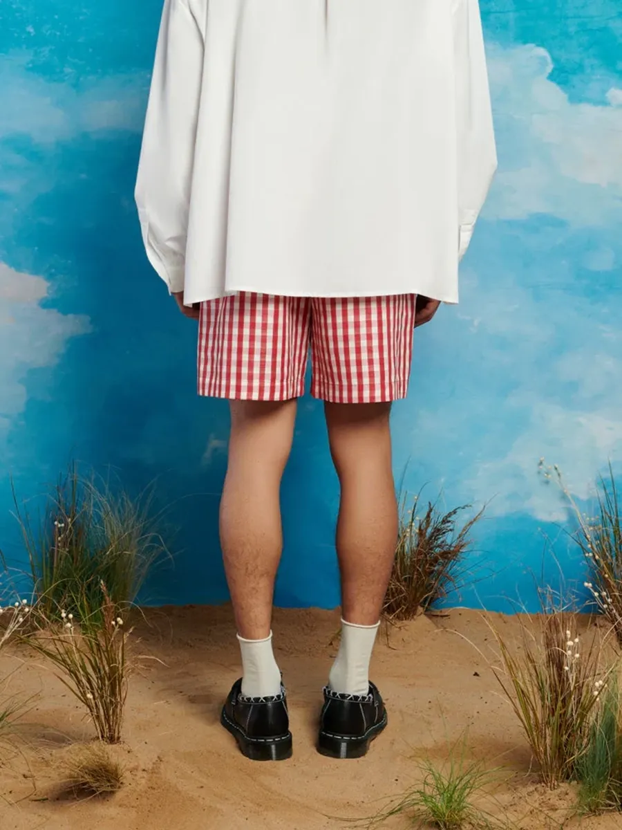 Casual Style Straight Gingham Shorts