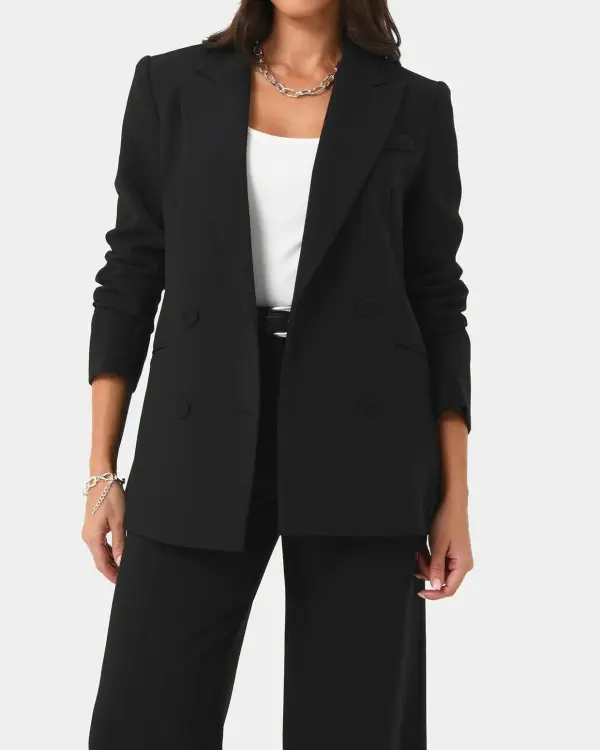 Double Breasted Blazer -Black