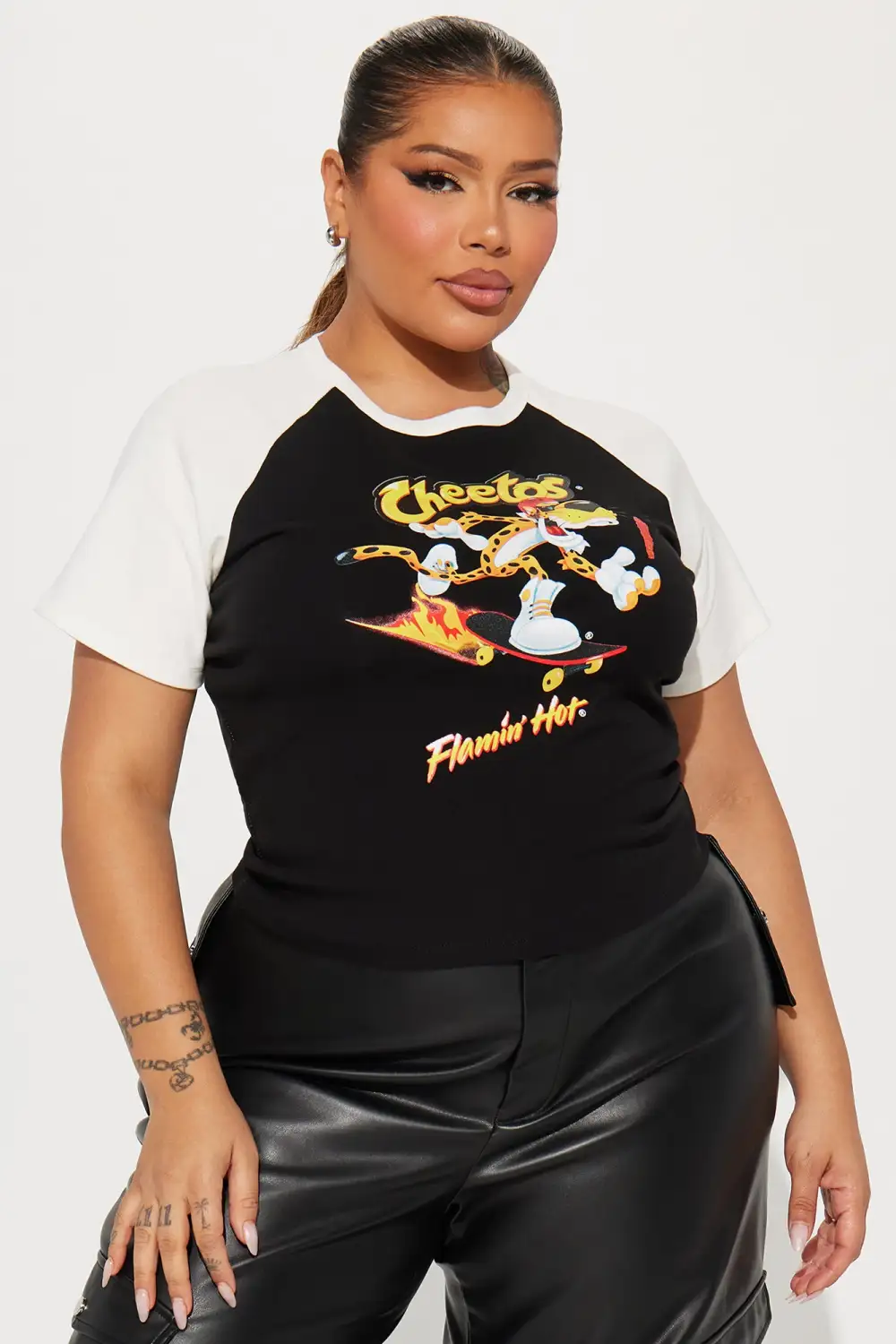 Flamin Hot Raglan Top - Black