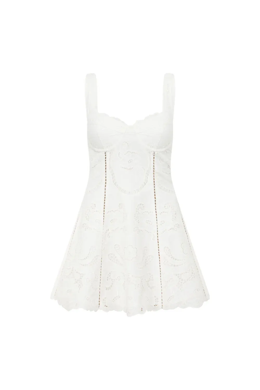 Sweetheart Neckline Embroidered Mini Dress