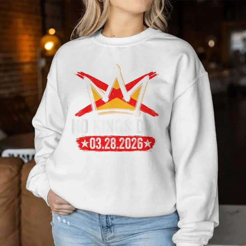 No Kings Day March 28  Retro Vintage Patriotic Women Women Sweatshirt