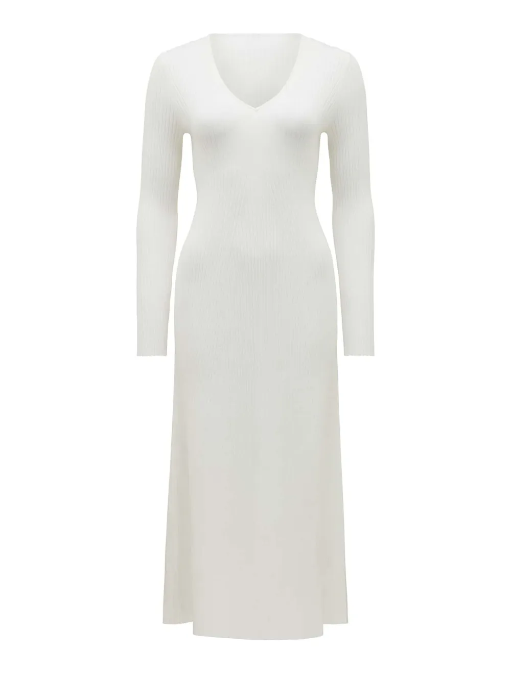Rib Detail Midi Dress