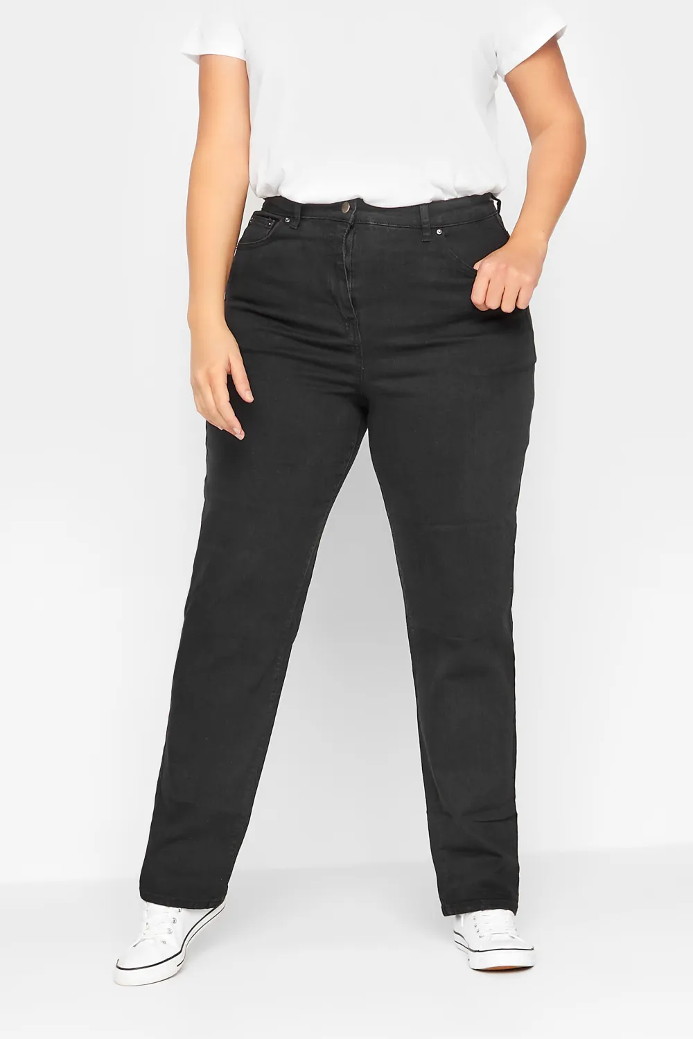 LTS Tall Indigo Blue Washed UNA Stretch Mom Jeans