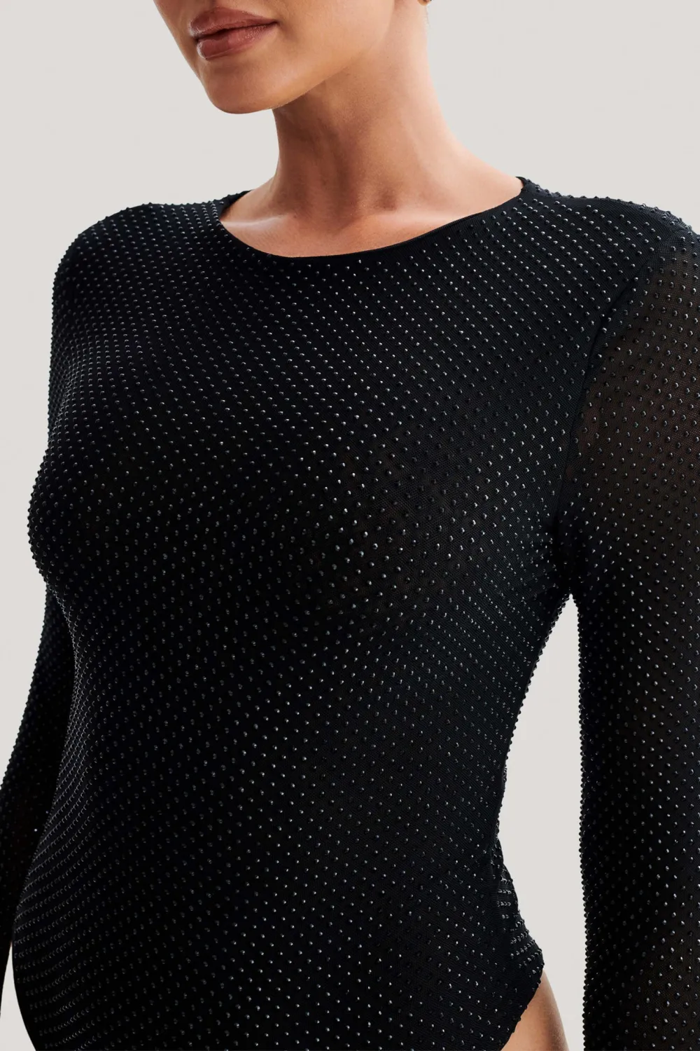 Long Sleeve Diamante Bodysuit