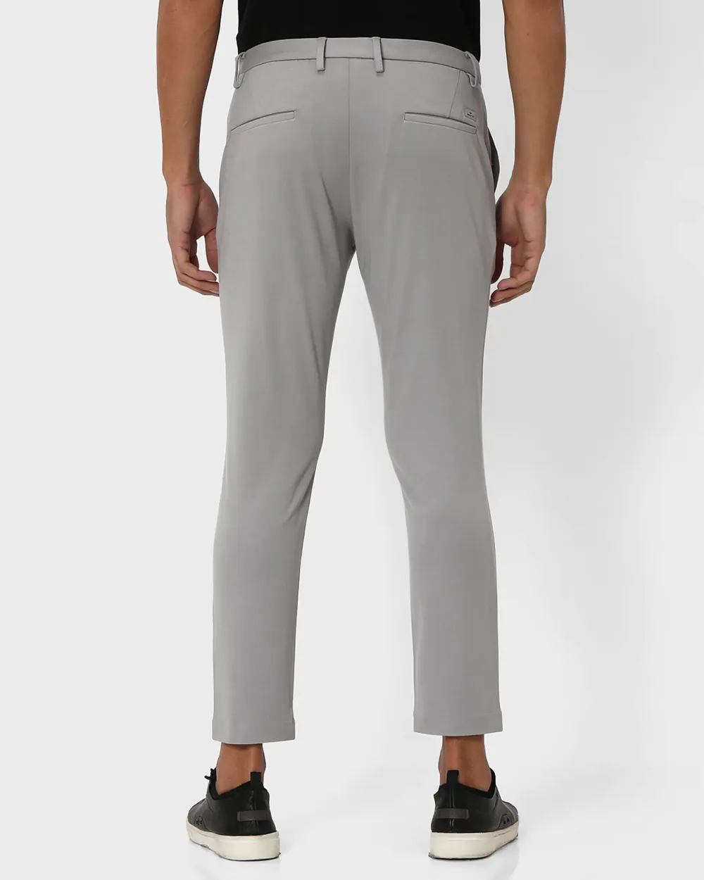 Classic Versatile Soft Slim-Fit Straight-Leg Grey Trousers