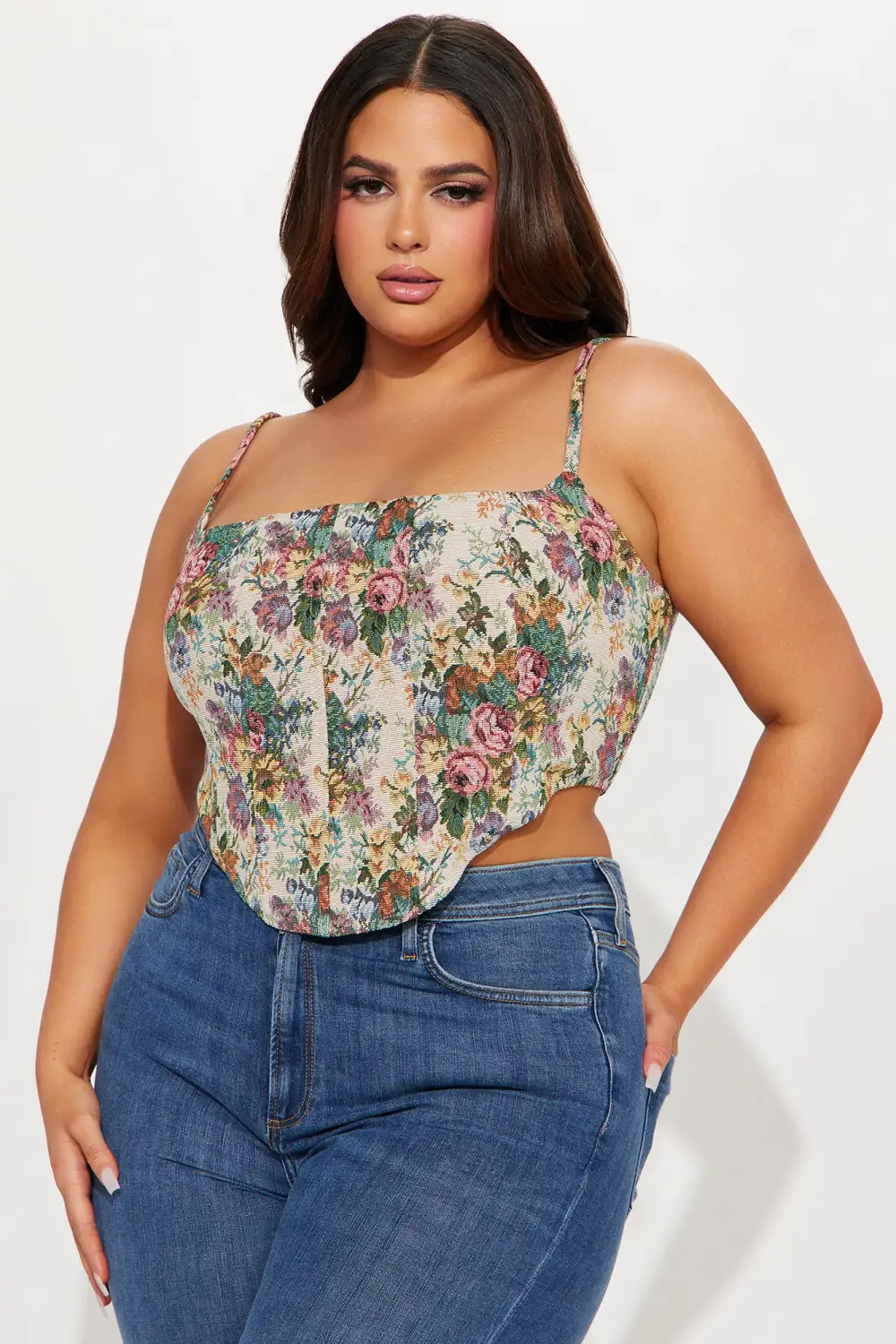 Merida Jacquard Corset Top - Multi Color