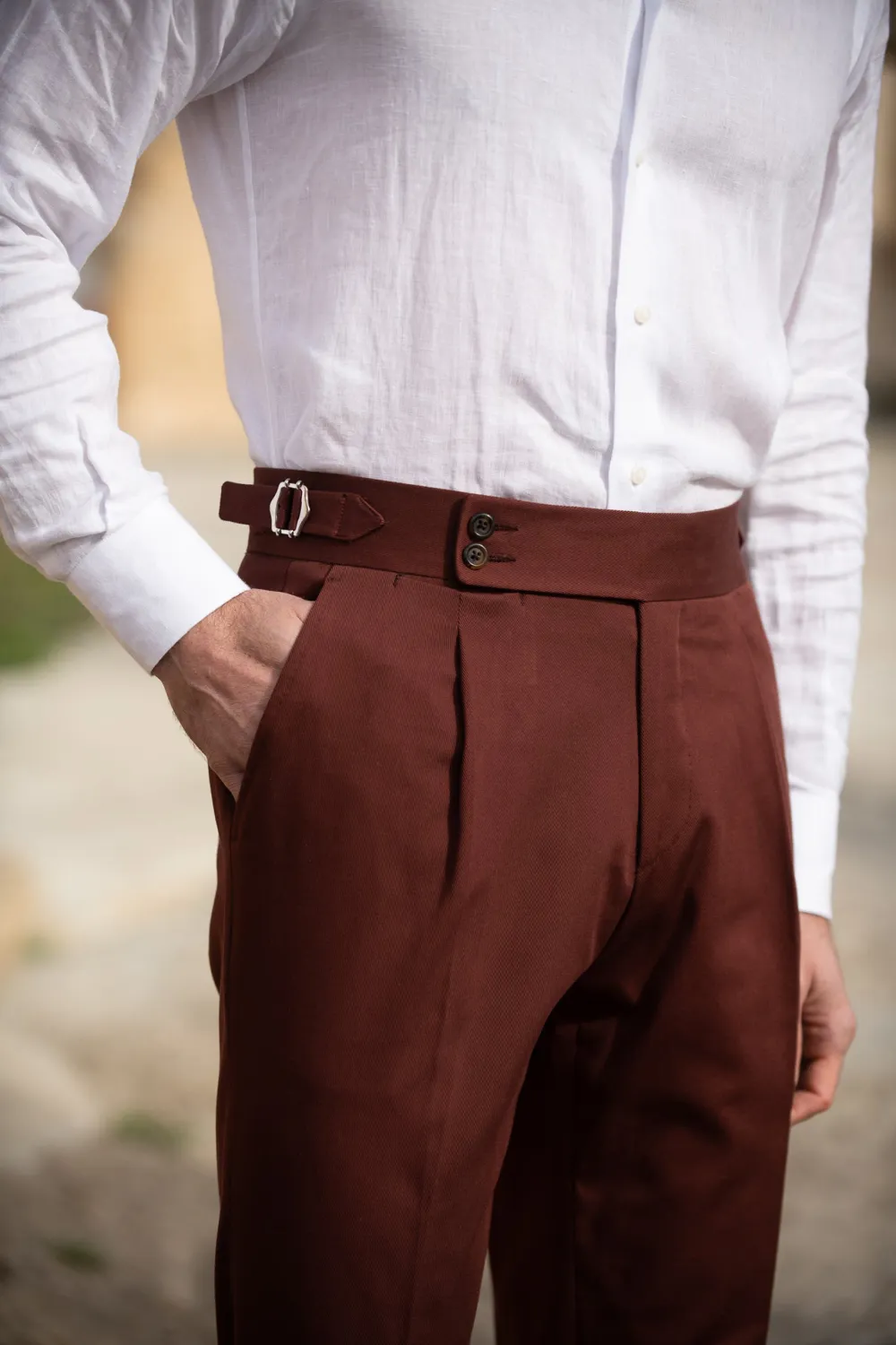 Bordeaux Cotton Trousers